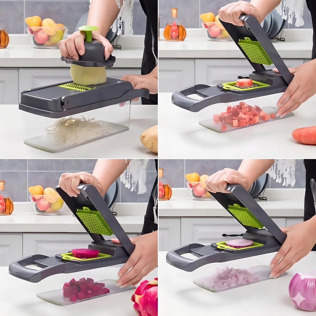 Cortador de Verduras Multifuncional Pro - Pica, Rebana y Ralla en Segundos